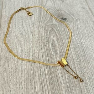 Gold 3D Butterfly Lamè Chain Necklace